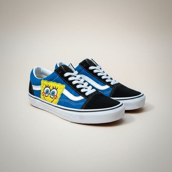 Vans X SpongeBob Old Skool Mens 6 Womens 7.5 Shoes Sneakers Nickelodeon Suede main image 8
